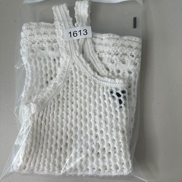 Express Open Knit Tank Top Size Small White Cotton Festival Beach Boho - Picture 8 of 8